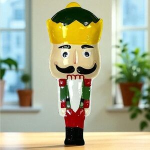 Nutcracker Spoon Rest Hand Painted Ceramic Holiday Christmas Kitchen Decor